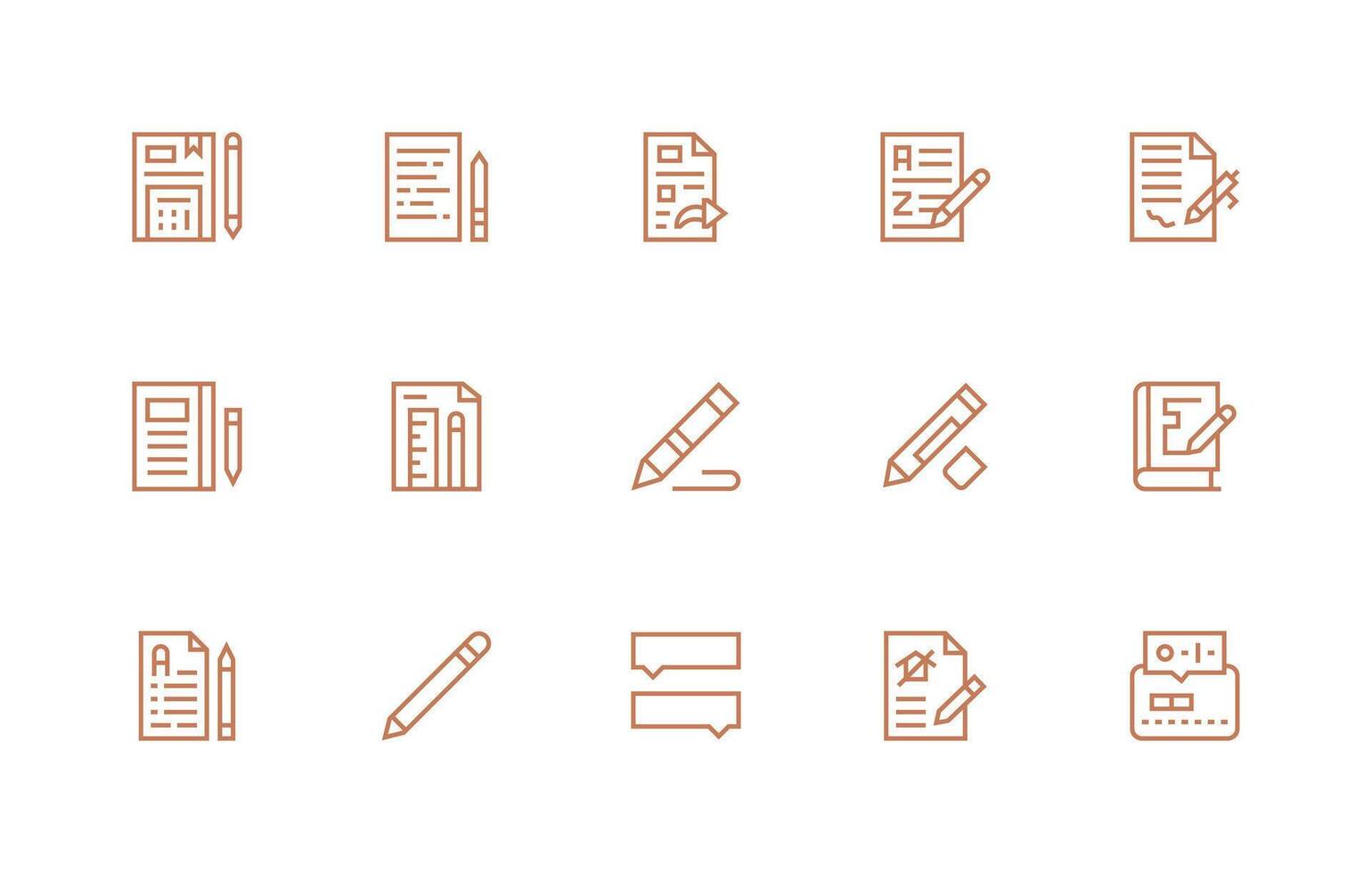 Annotation Icon Set with 15 Regular Line Graphics Flexible Icon System for Web Interfaces vector
