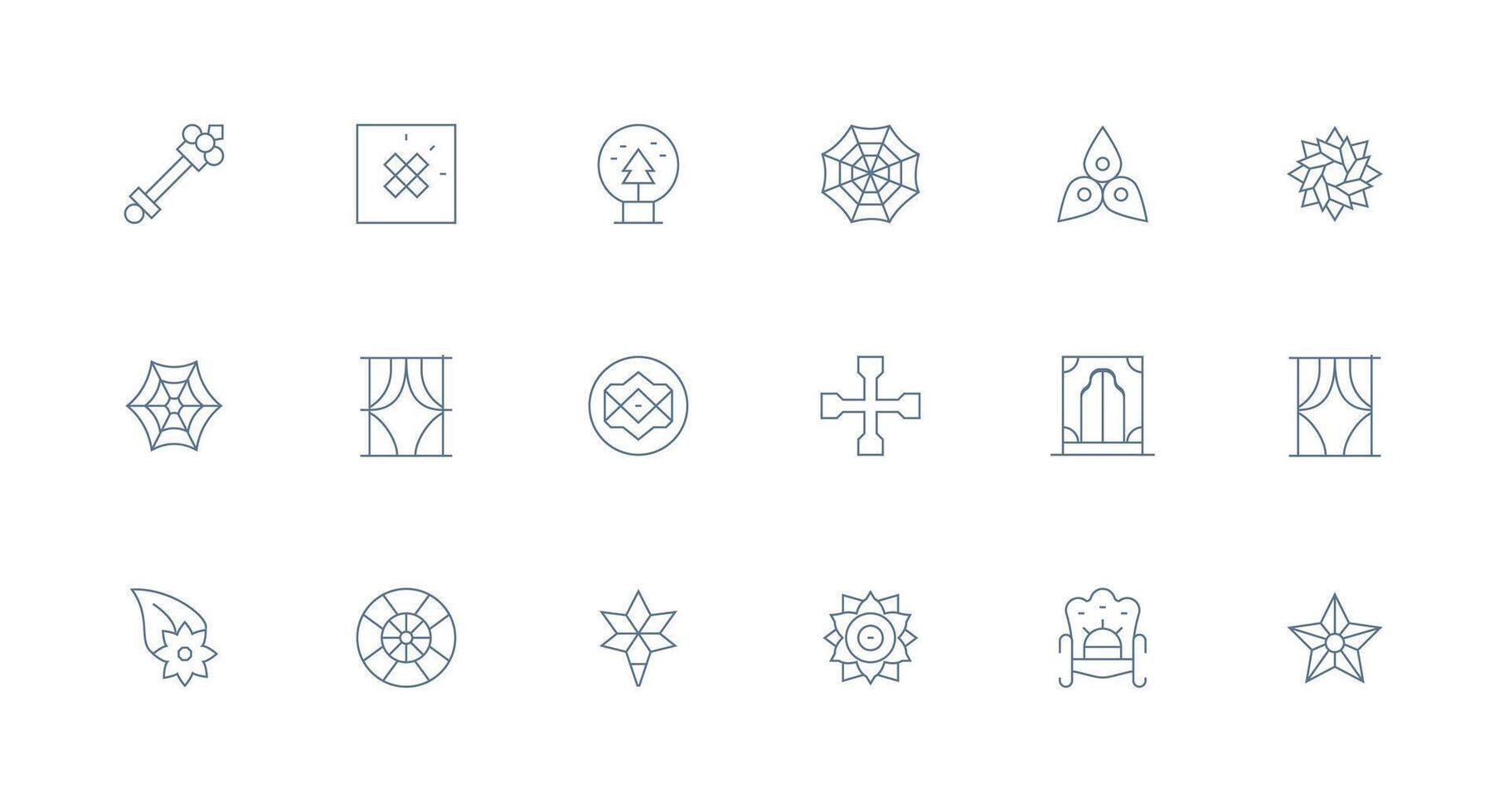 18 Minimal Line Icons for Ornate Graphics User Interface Icons for Digital Products vector