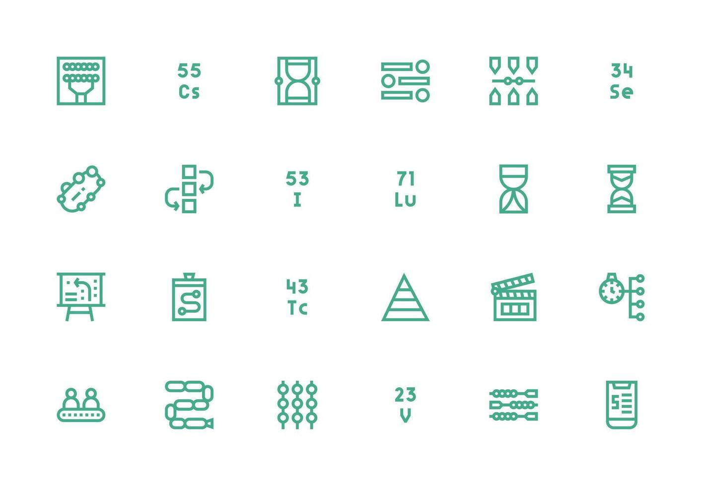 24 Sequence Icons in Thick Line Line Aesthetic Multi-Style Icons for Creative Projects vector