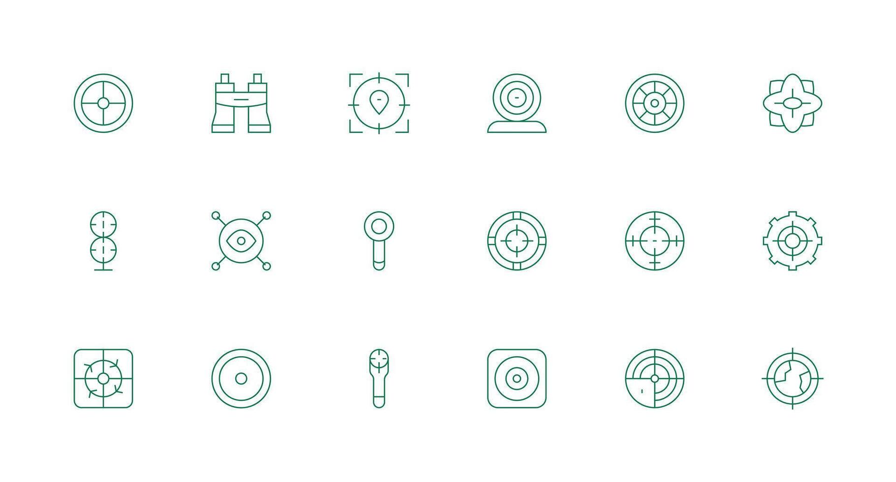Scope featuring 18 Icons in Minimal Line Design Well-Structured Icons for Creative Use vector