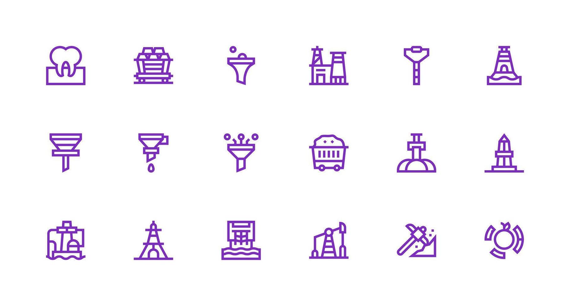 18 Icons for Extraction in Strong Stroke Line Format Organized Icon Pack for Quick Access vector