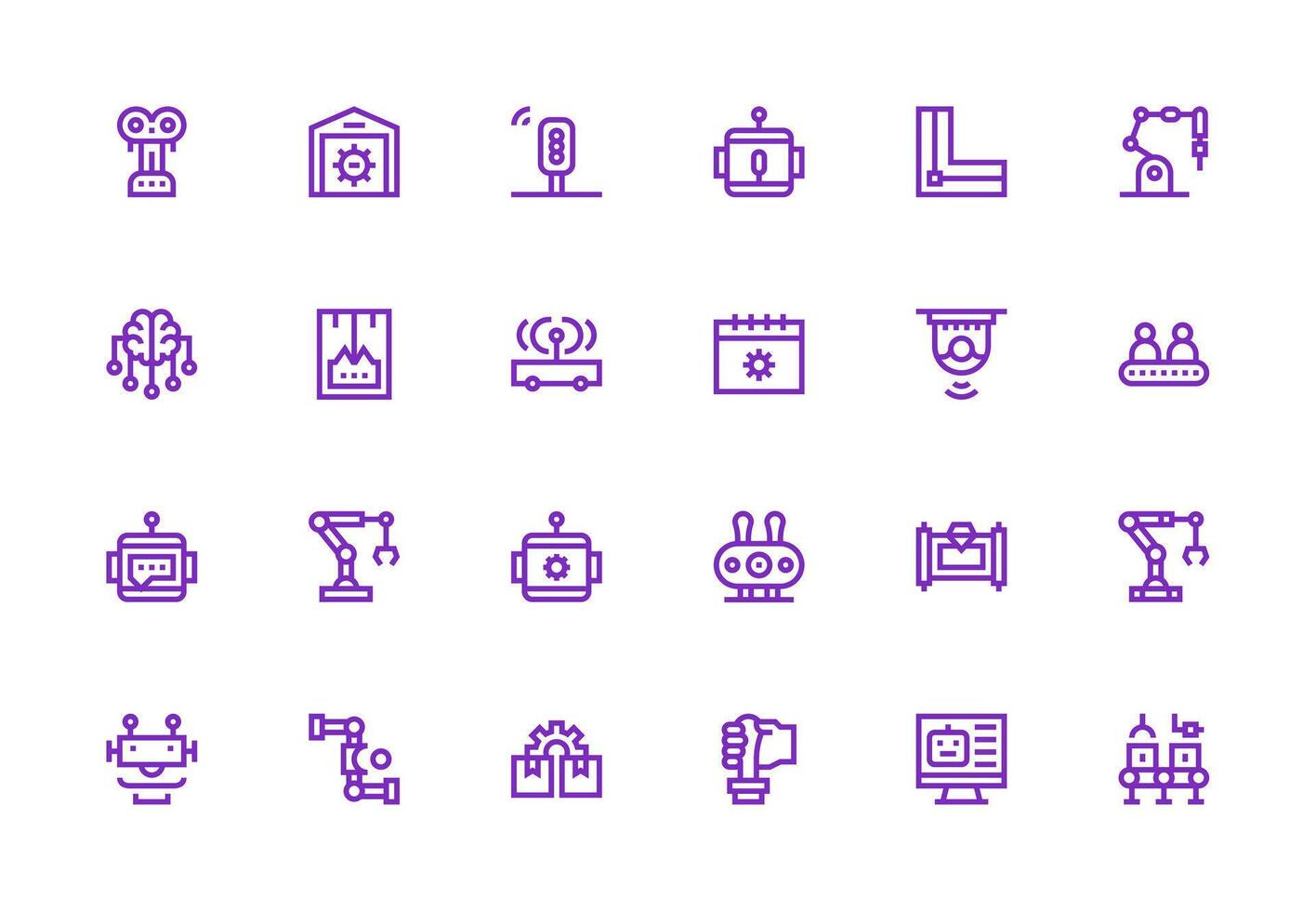 Thick Line Line Icons from Automation Set with 24 Vectors Flexible Icon System for Web Interfaces