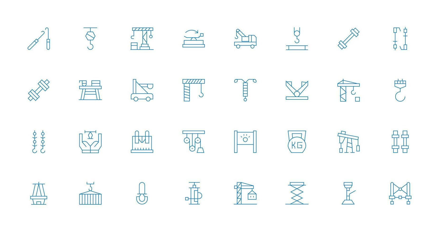 Lifting Set with 32 Thin Line Icons Scalable Icons for Cross-Platform Interfaces vector