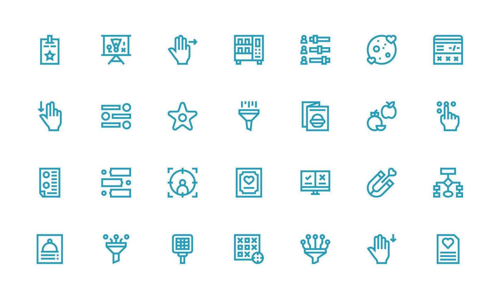 Bold Line Style Selection Icons with 28 Vectors Complete Icon Set for Mobile Apps