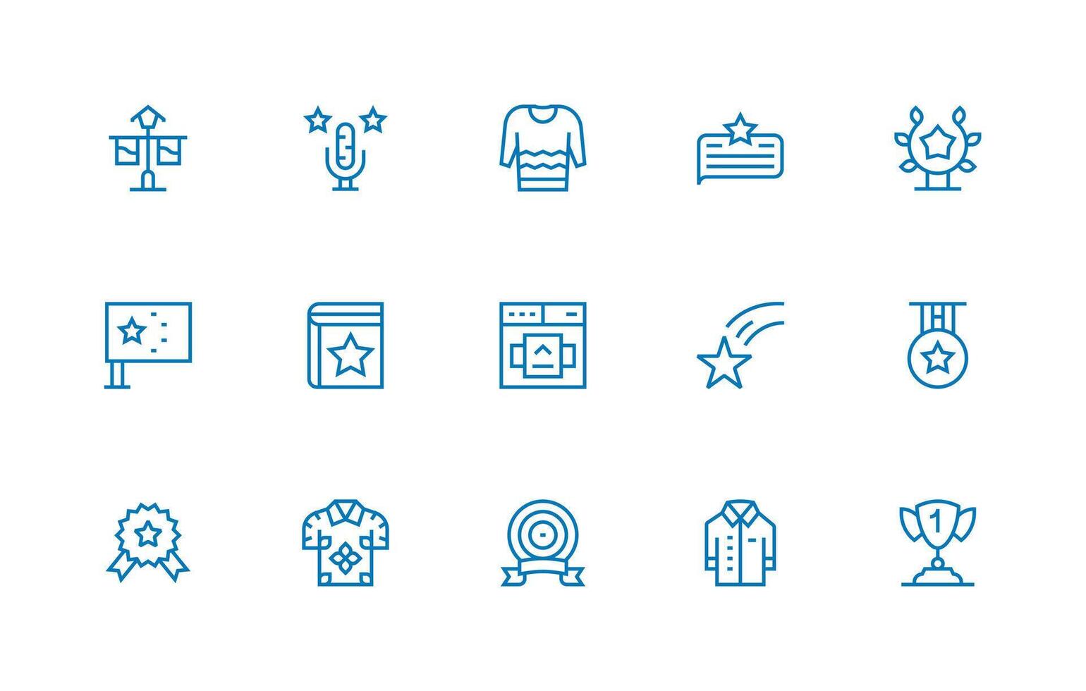 15 Regular Line Icons for Top Graphics Basic Icon Series vector