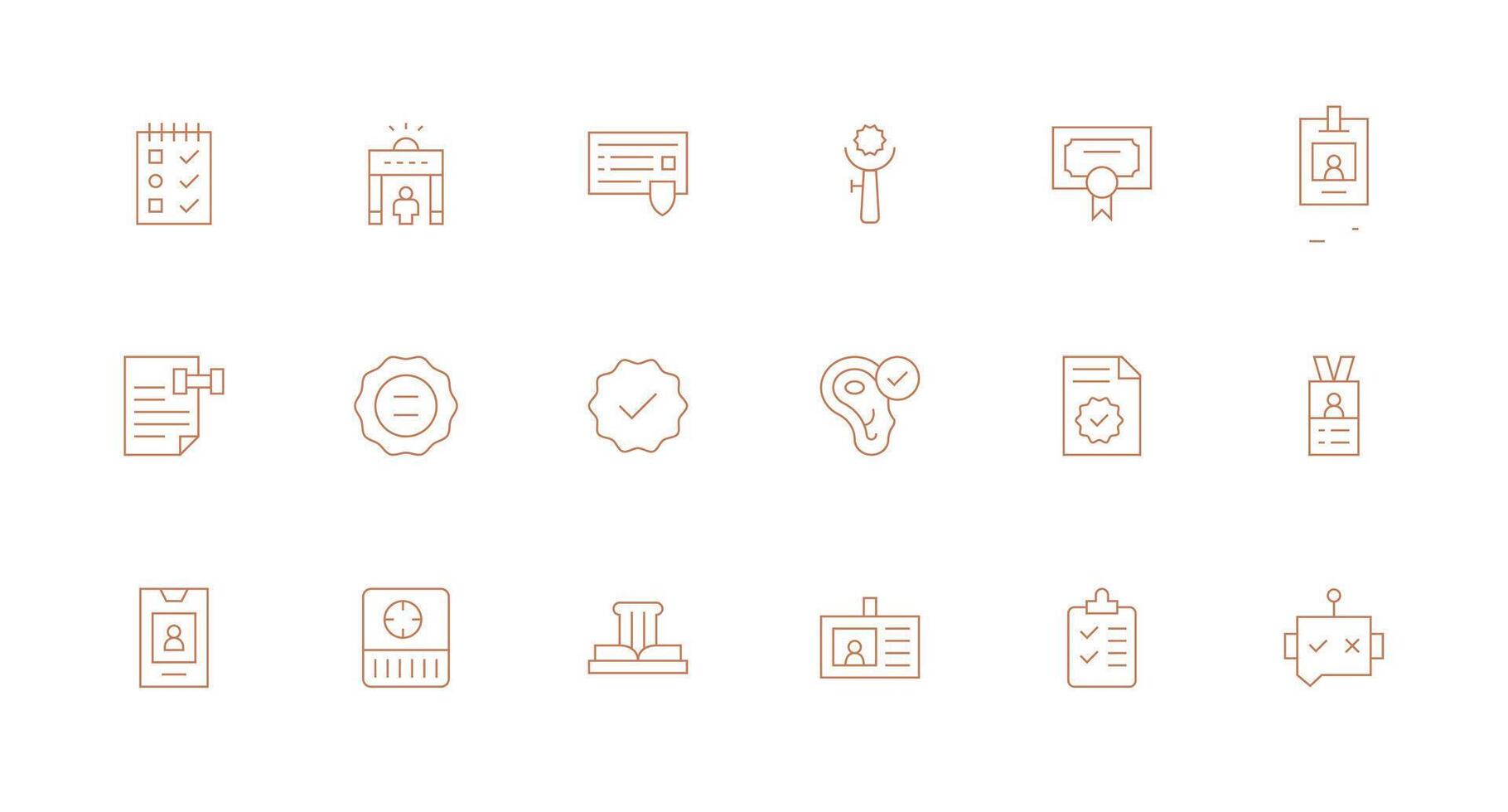 18 Minimal Line Vectors for Verification Theme Basic Icon Series