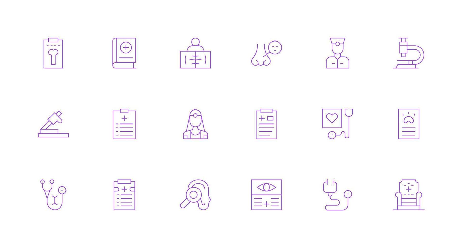 Examination Visual Pack containing 18 Minimal Line Icons Clean Icon Collection for Web Use vector