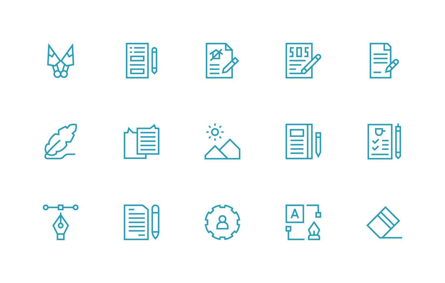 editar icono conjunto con 15 regular línea gráficos equilibrado icono conjunto para funcional diseño vector