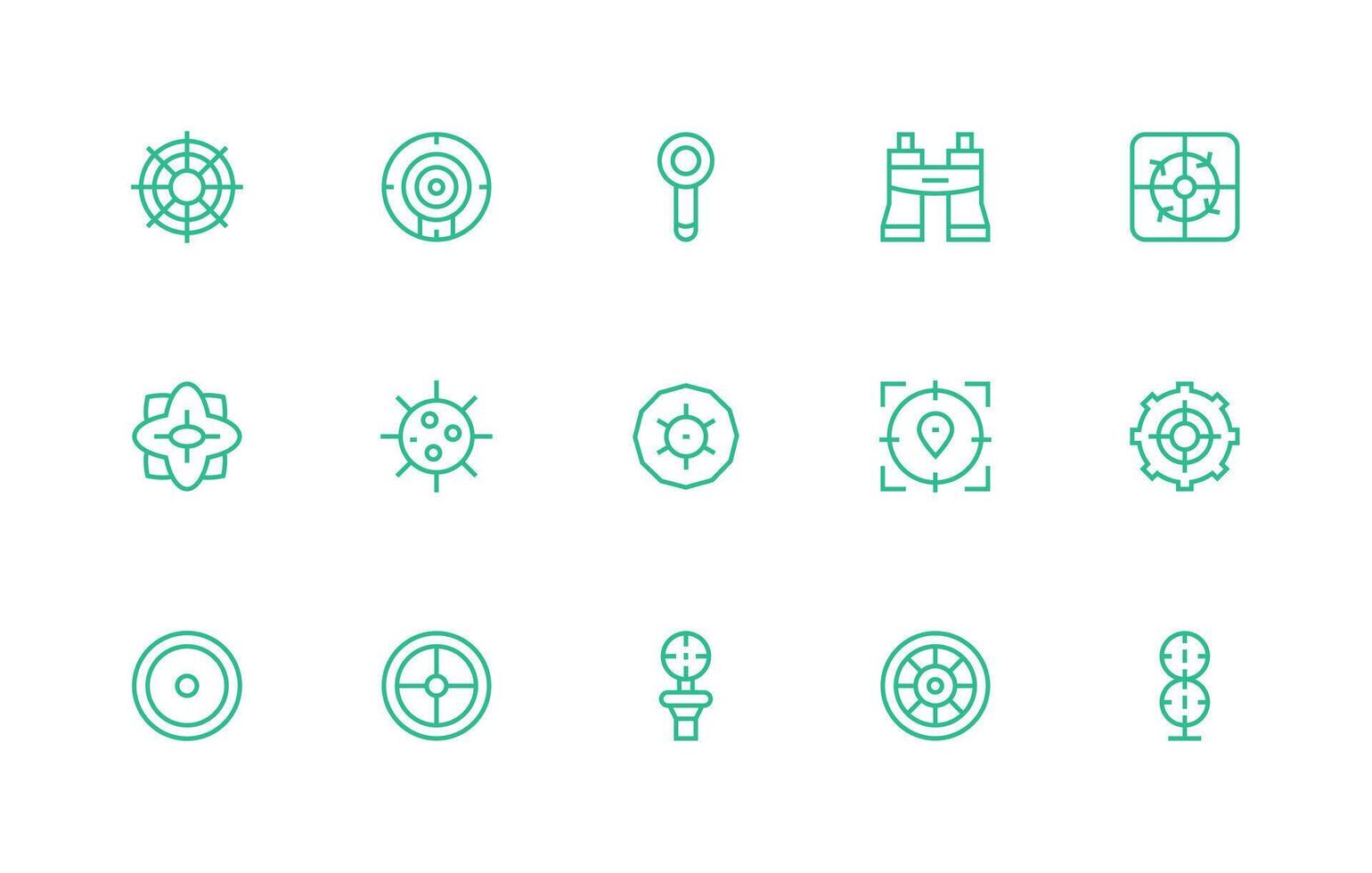 Regular Line Icons from Scope Set with 15 Vectors Complete Icon Bundle for Web Design