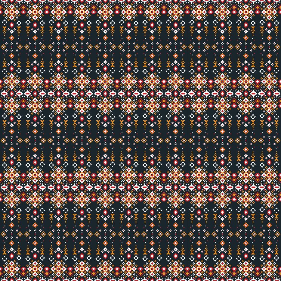 Dynamic Pattern of Squares and Triangles in Bold Bright Colors with Intricate Detailed Design vector