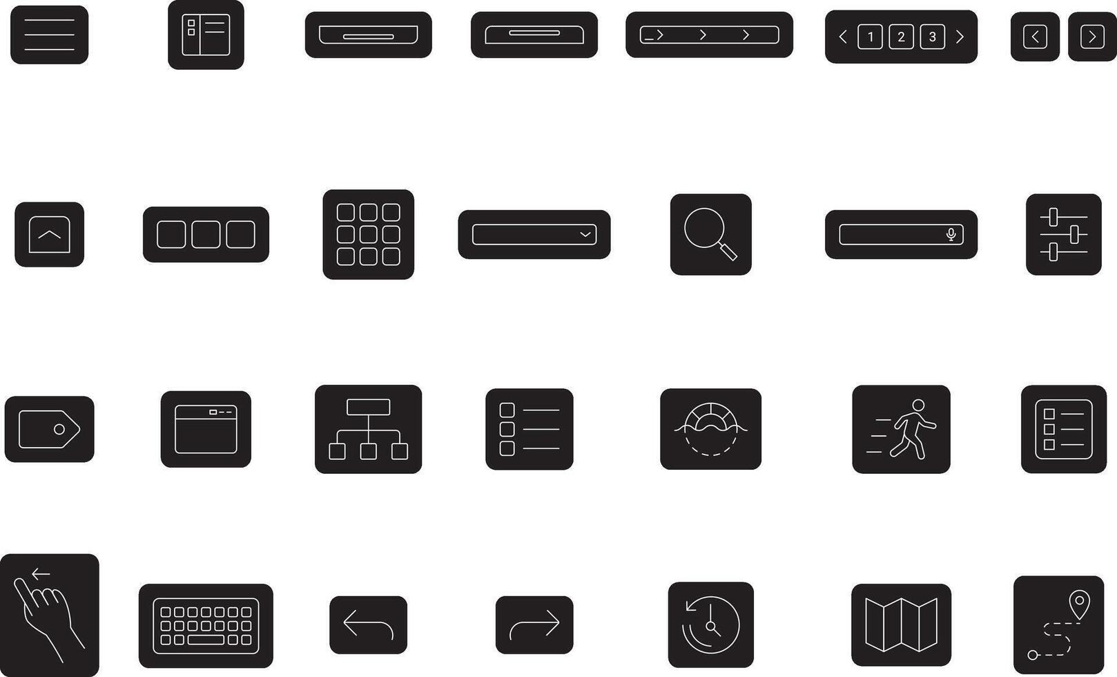 Navigation Outline Icons Collection for UI UX Modern Apps Style vector
