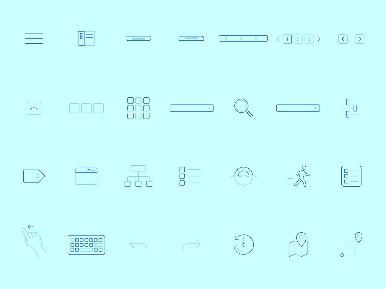 Navigation Outline Icons Collection for UI UX Modern Duotone Style vector