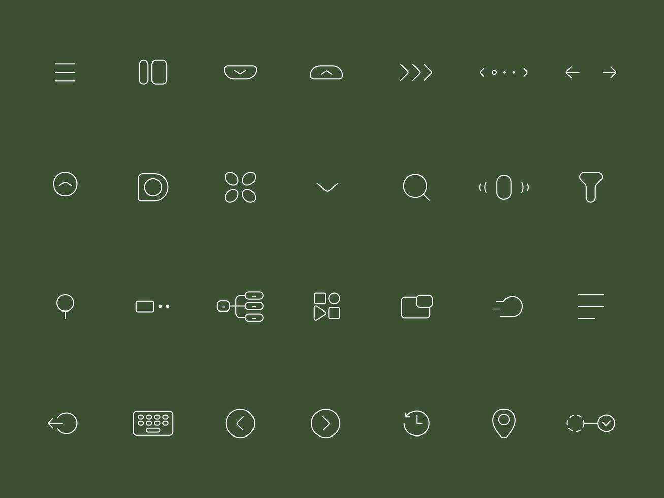 Navigation Outline Icons Collection for UI UX Minimalist Bold Style vector