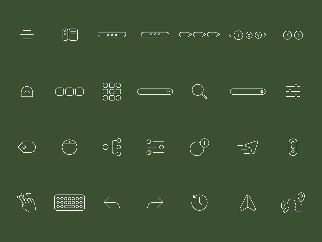 Navigation Outline Icons Collection for UI UX Modern Bold Style vector