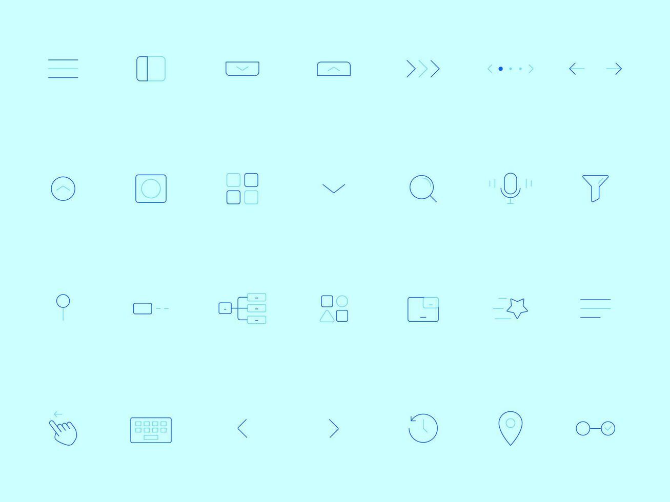 Navigation Outline Icons Collection for UI UX Minimalist Duotone Style vector