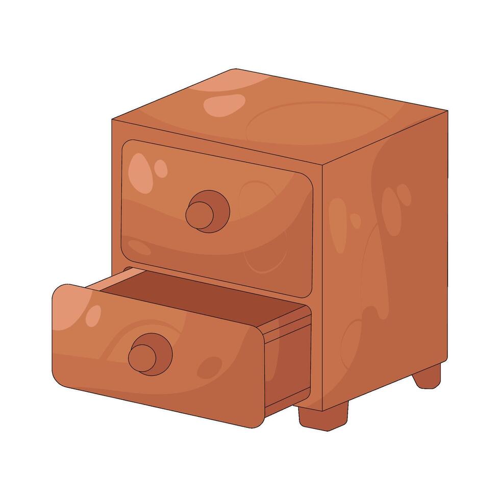 ilustración de de madera cabecera mesa con cajones vector