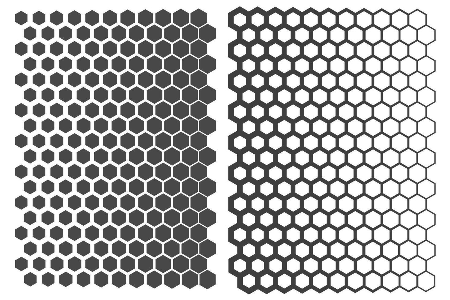 Honeycomb hexagon pattern. Seamless background with net grid. Black geometric abstract mosaic bee cells. Simple hex polygonal graphic. vector