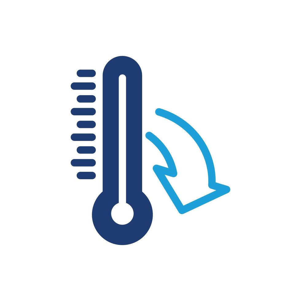 temperature and down arrow colored icon design good for web or mobile app vector