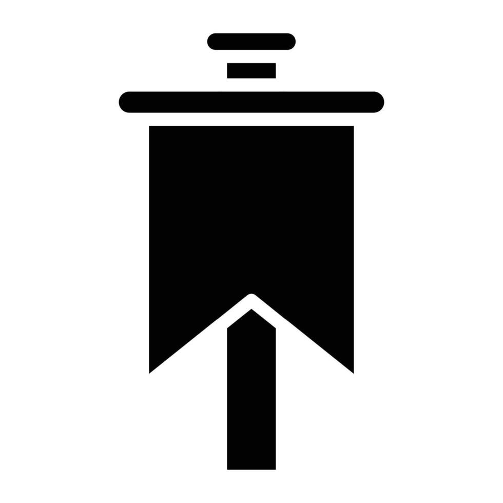 gonfalon flag with pole solid icon design good for web or mobile app vector
