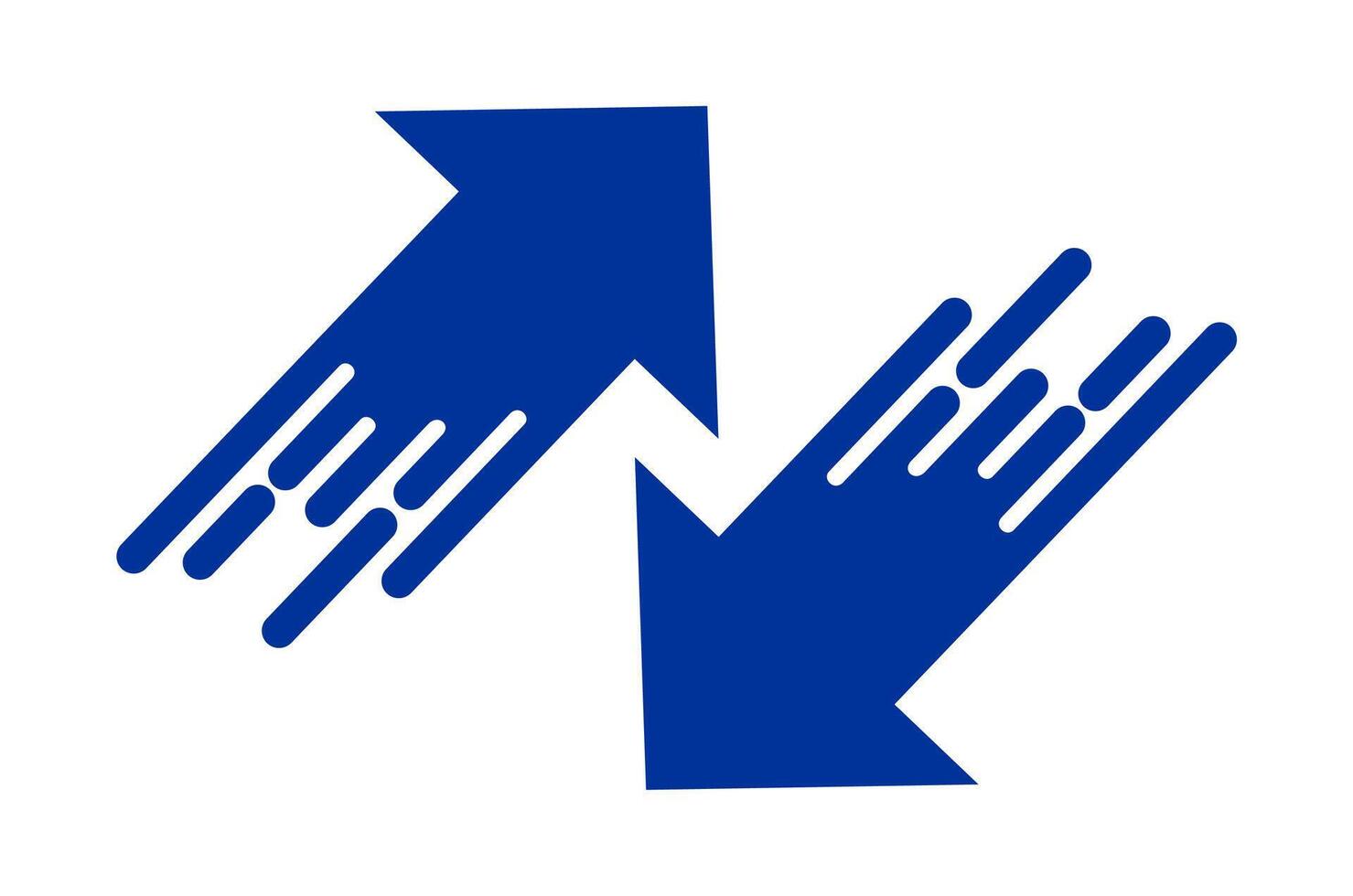 Moving Up and Moving Down Arrow Icon Dynamic Directional Symbol vector