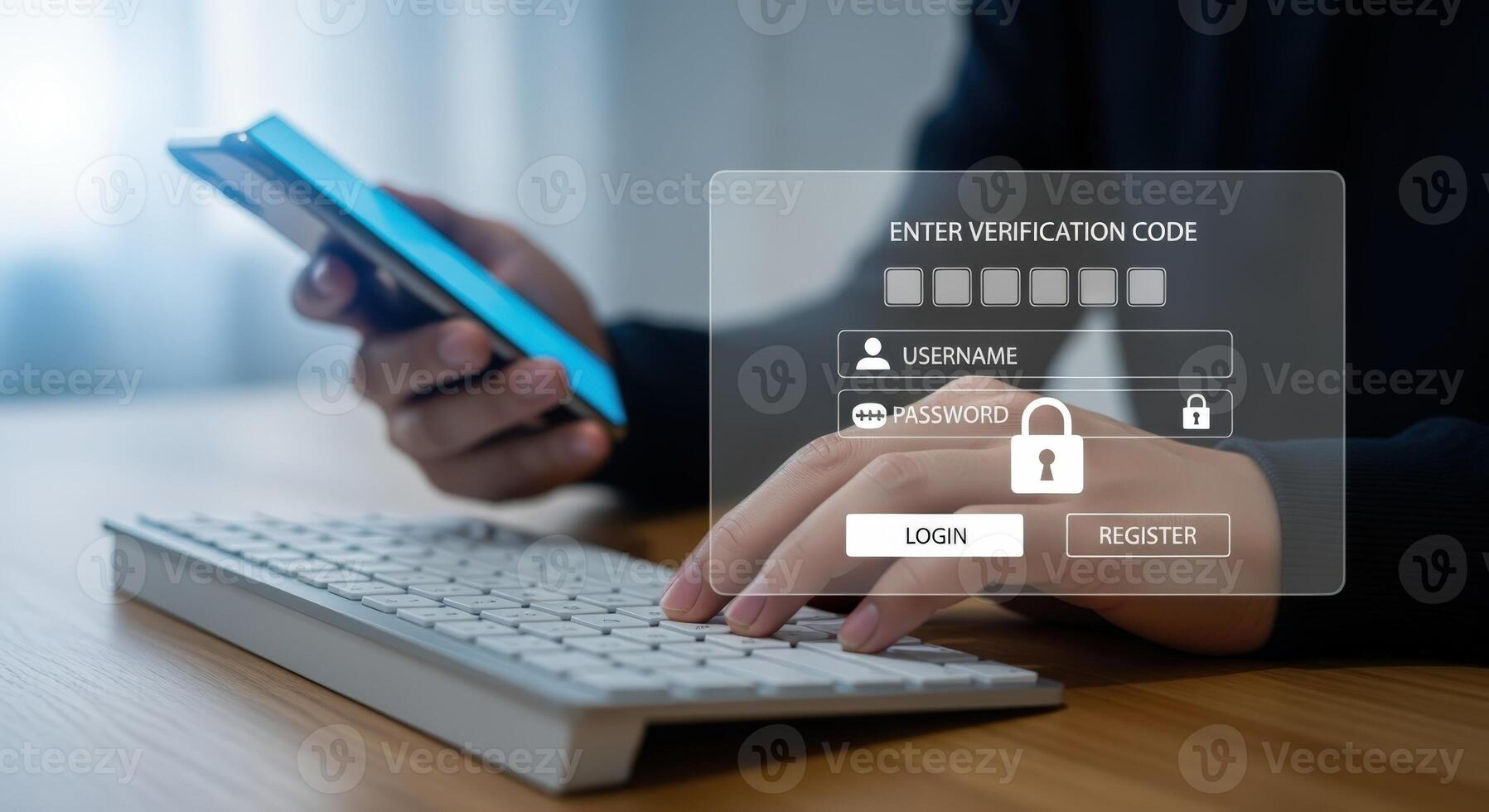 Data Protection with Two-Factor Authentication A Secure Login Experience, Modern Cybersecurity Interface for Secure Access photo