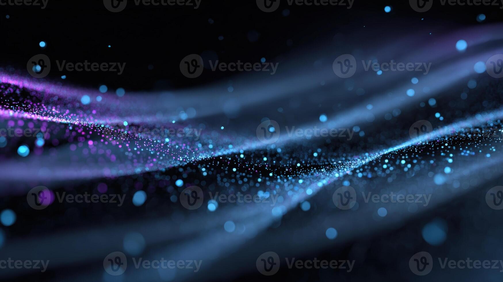 Abstract Particle Wave Background with Flowing Light Streaks in Blue and Violet for Creative Design photo