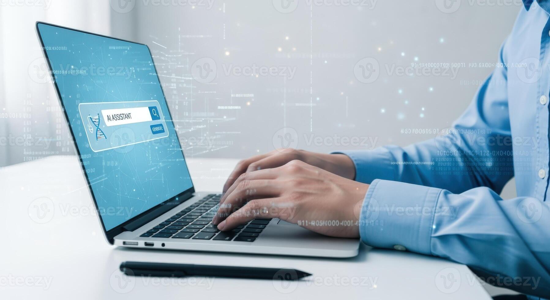 Secure Login Authentication on Laptop Businessman Typing Password for System Access and Cybersecurity photo