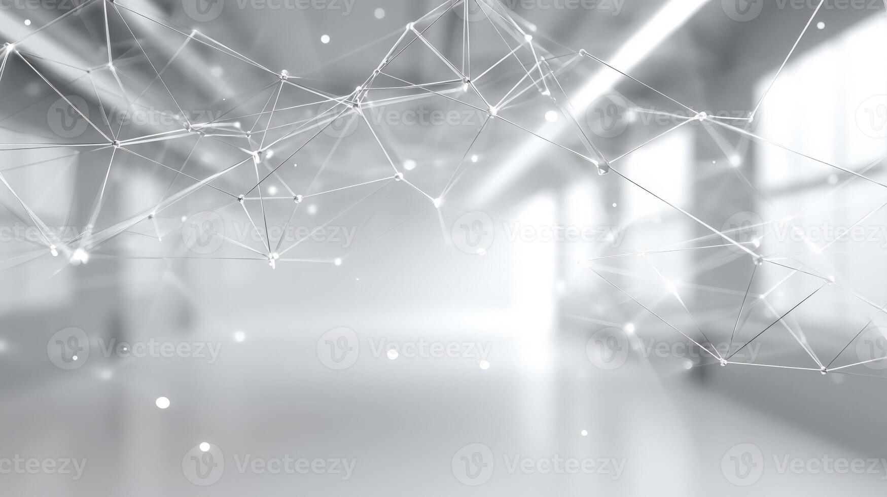 Abstract Network Plexus Connecting Data Nodes in a White Space for Technology Innovation and Communication photo