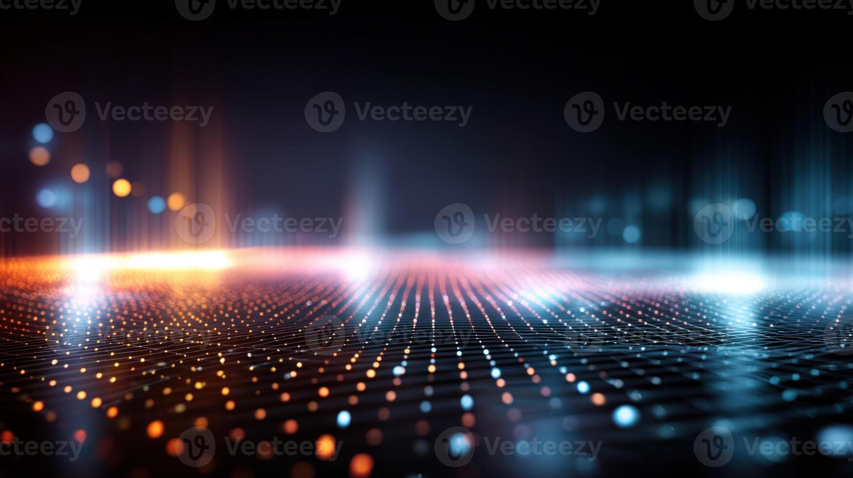 Abstract Data Visualization Glowing Dots Forming a Digital Network, Representing Connectivity and Technology photo