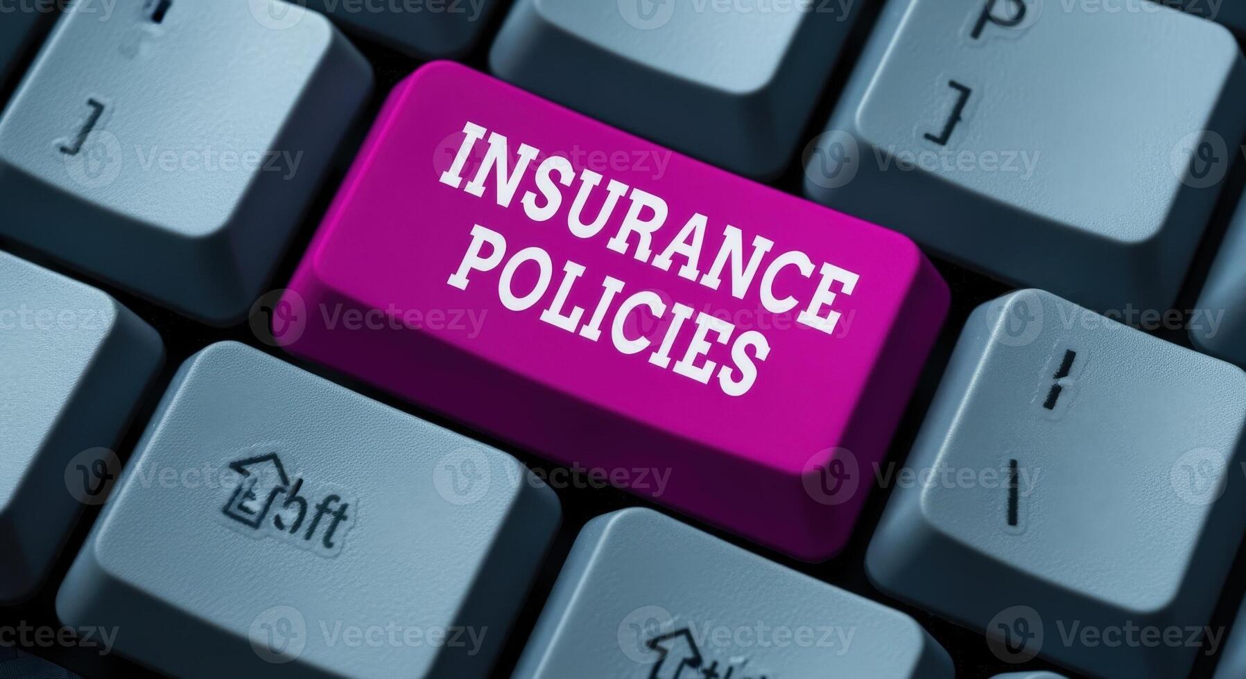 Insurance Policies Keyboard Button Demonstrating Online Access and Digital Insurance Documentation and Policy Management for Coverage photo