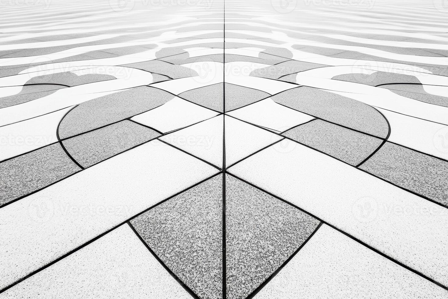 Intricate pavement design showcases modern artistic patterns and textures photo