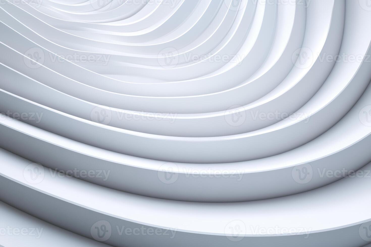 Curved white patterns create a modern and abstract design in a minimalist space photo