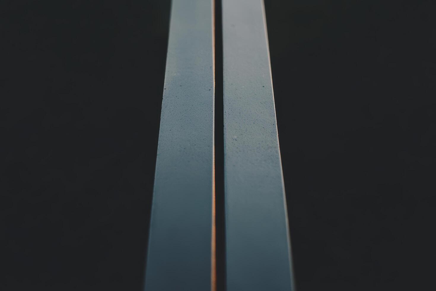 Minimalist lines create a striking visual contrast in urban setting at dusk photo