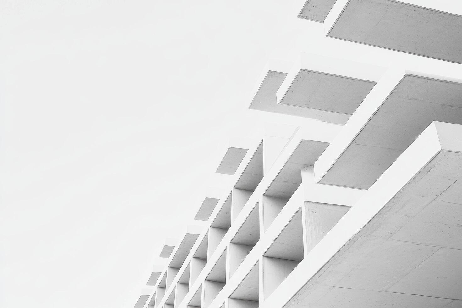 Modern architectural design showcasing unique concrete patterns and forms photo