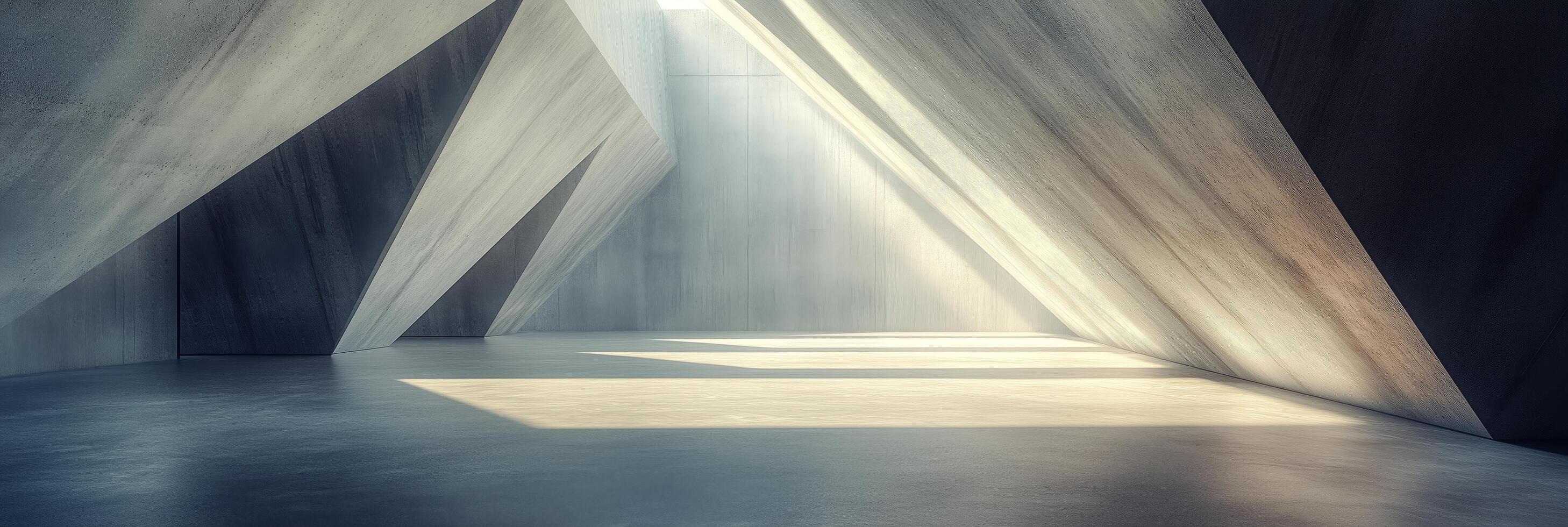 Unique Architectural Design Showcasing Dynamic Light Patterns in a Contemporary Space photo