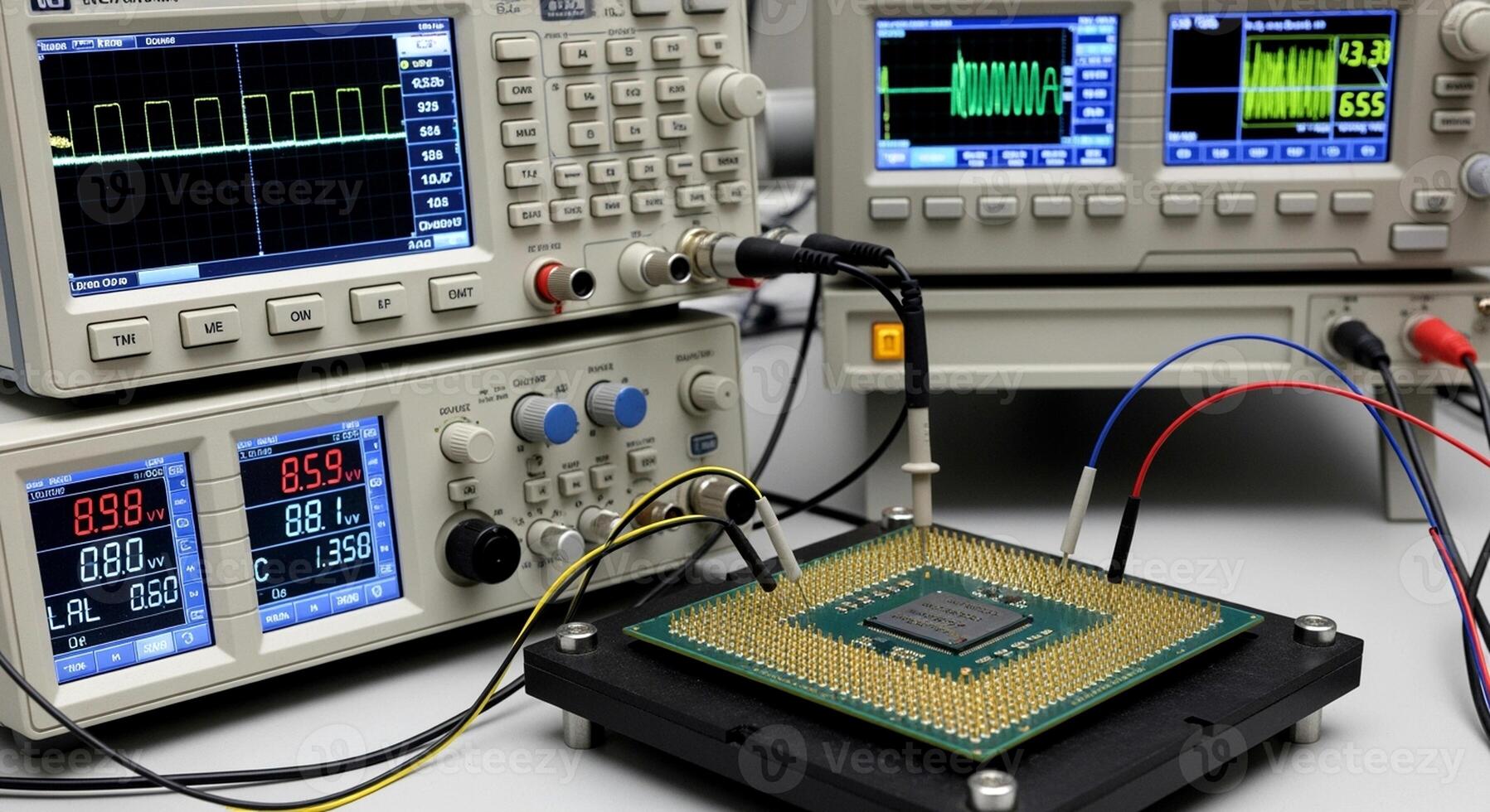 Electronic Testing of Microprocessor in Laboratory Setting. photo