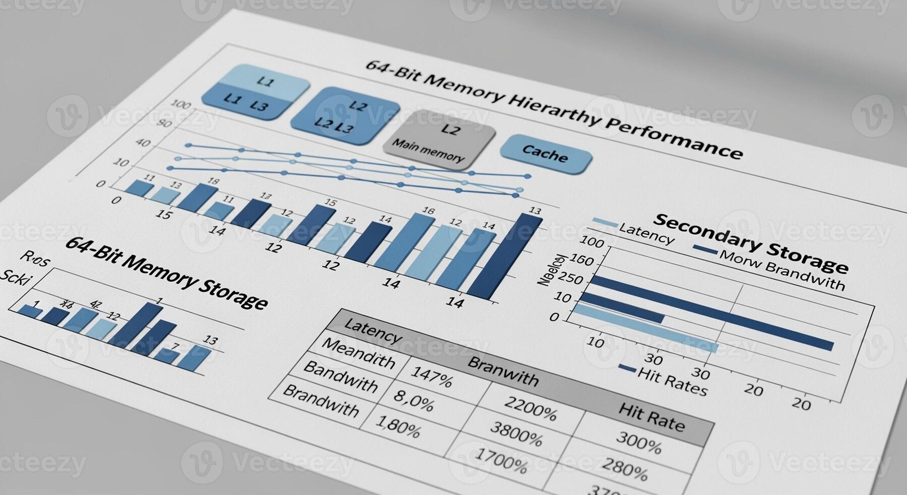 Technical Report Document with Data Charts and Performance Graphs. photo