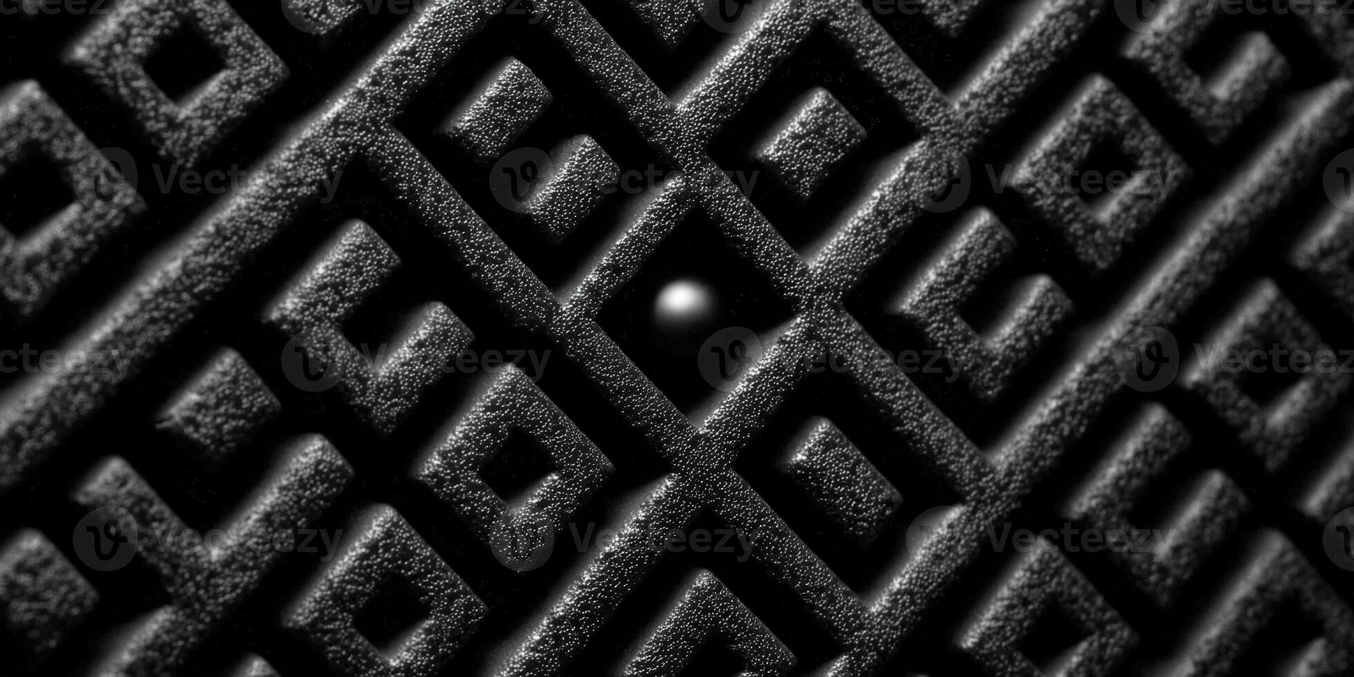 Intricate geometric pattern with texture, shadows, and a central glow. photo