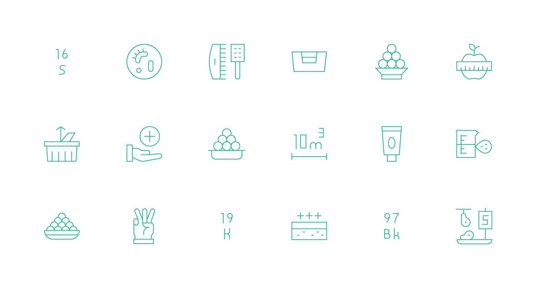 Quantity Set with 18 Minimal Line Icons Design Icon Pack vector