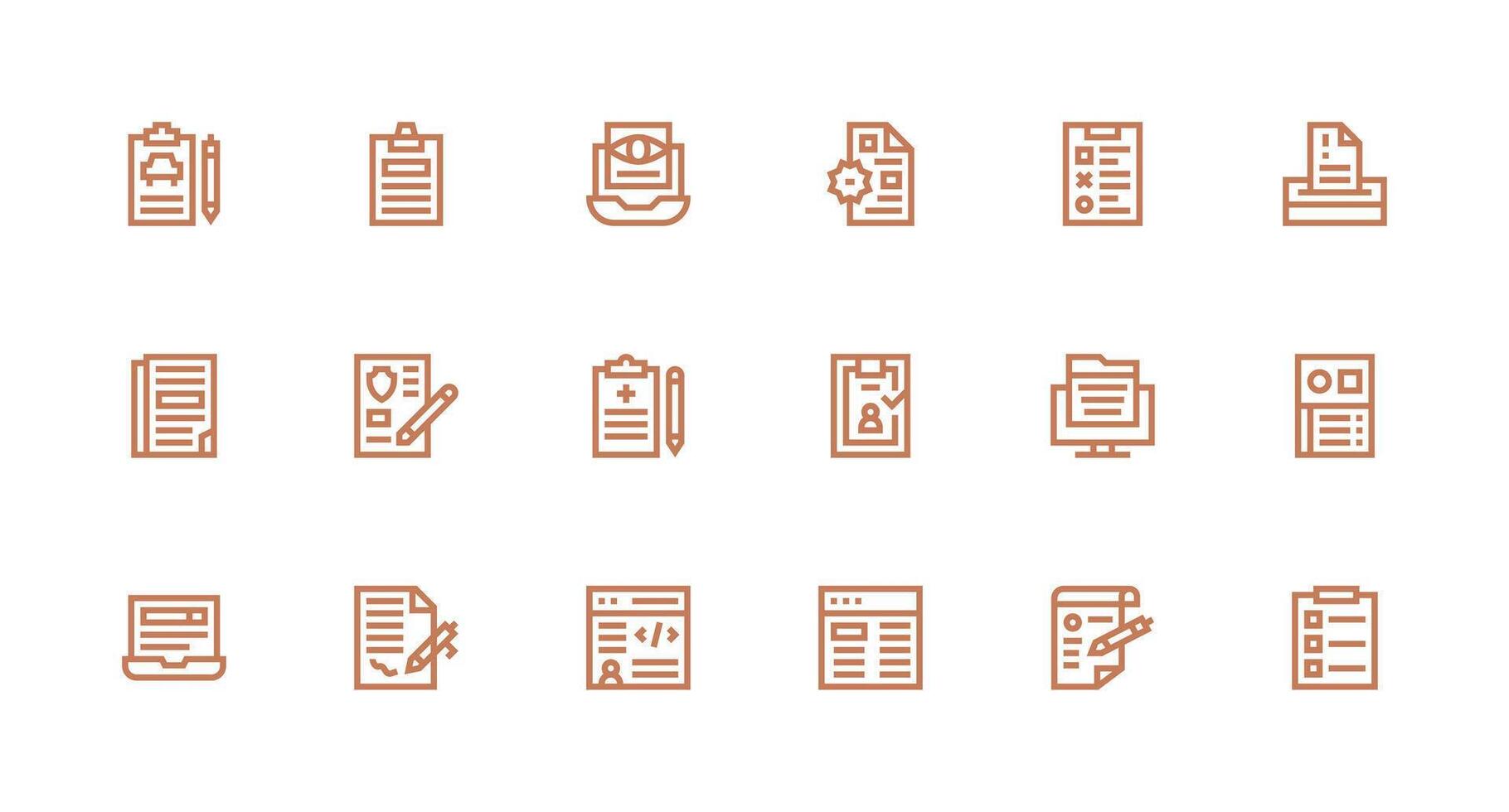 Form featuring 18 Icons in Strong Stroke Line Design High-Resolution Icons for Any Platform vector