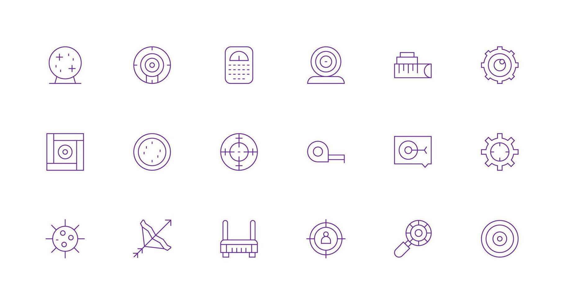 Precision Set with 18 Minimal Line Icons Icon Set vector