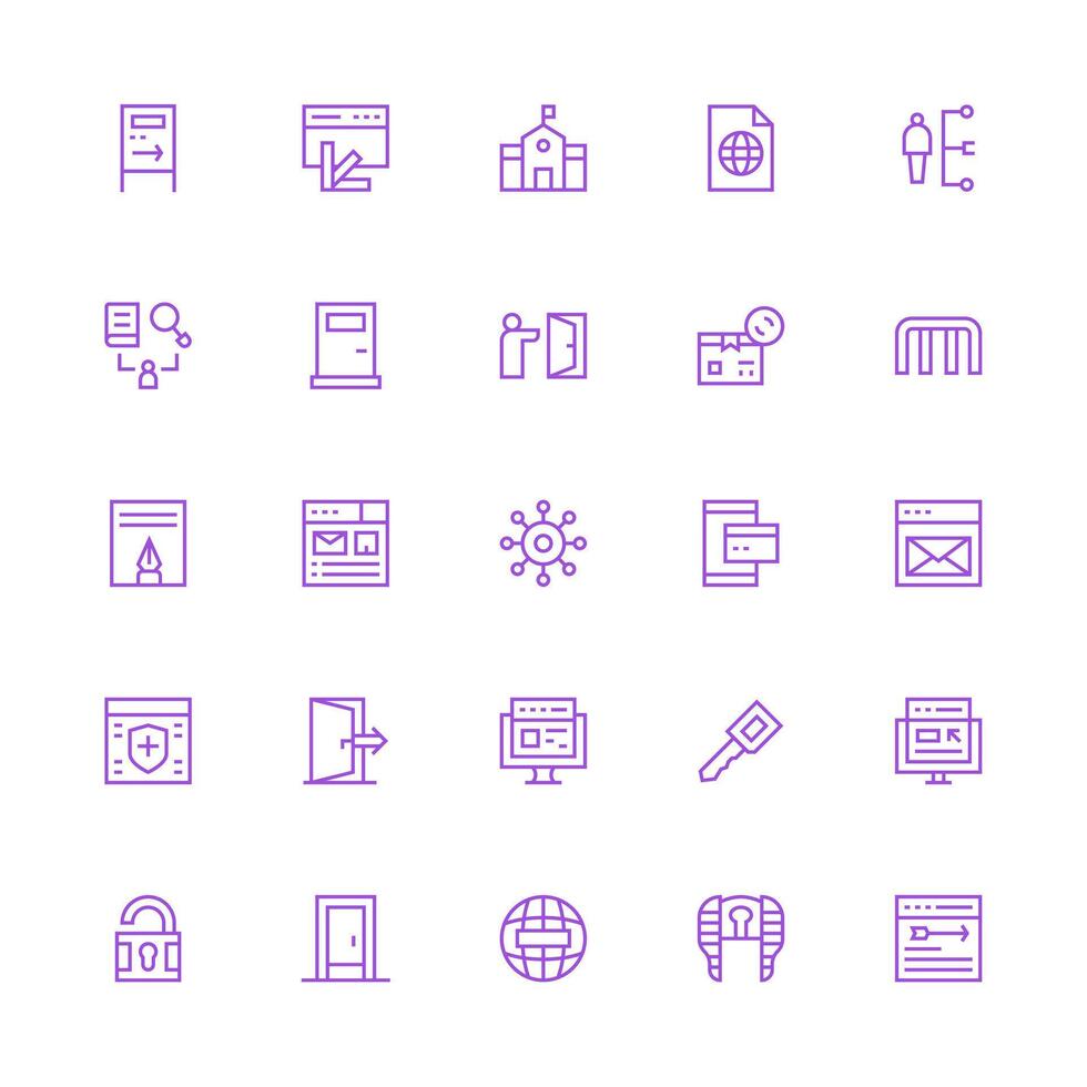 Medium Stroke Outline Icons from Portal Set with 25 Vectors Organized Pack for Project Assets