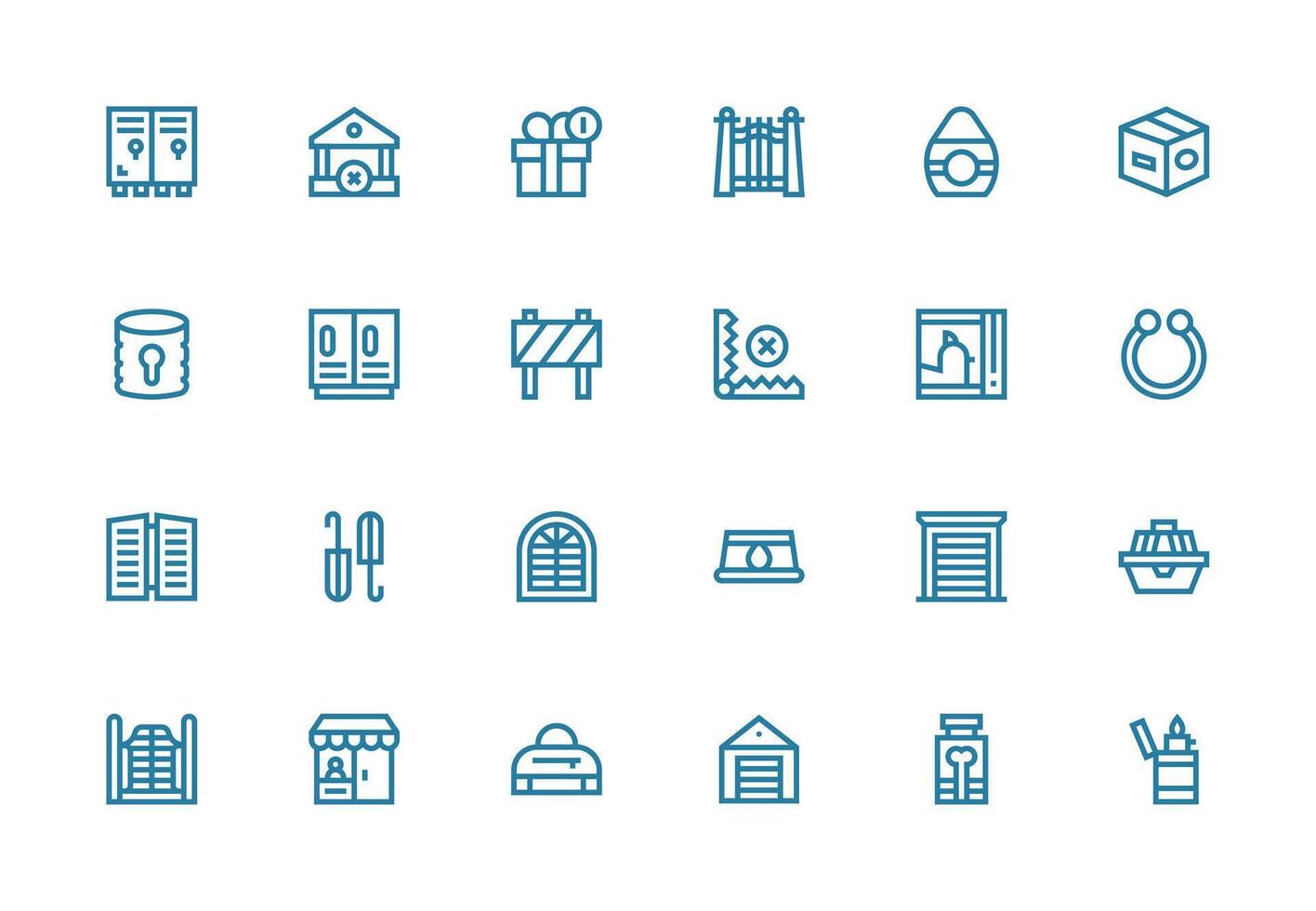 Closed Icon Collection with 24 Thick Line Line Designs Complete Icon Bundle for Web Design vector