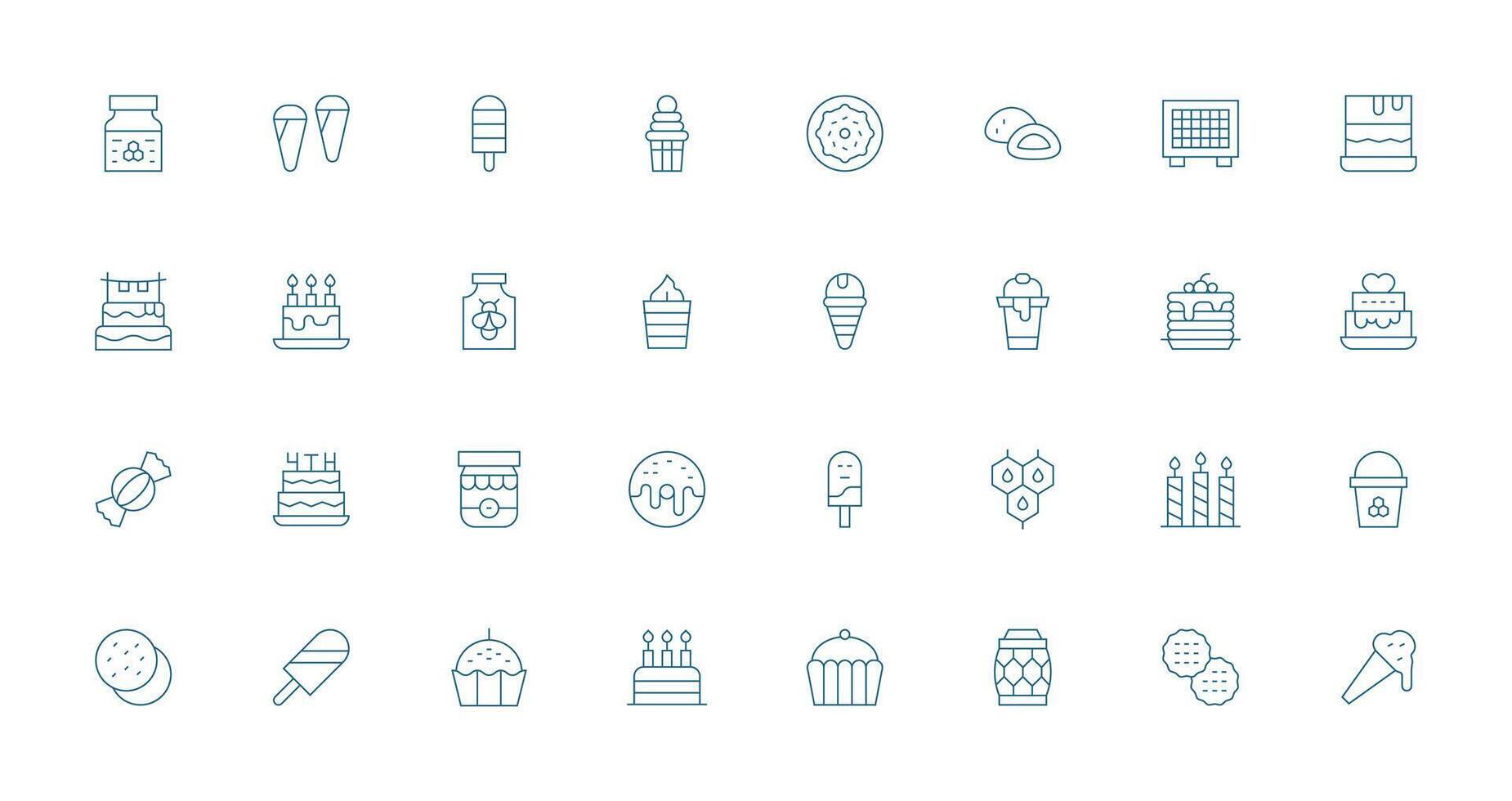 32 Thin Line Icons for Sweet Graphics Interface Icon Collection for Daily Projects vector