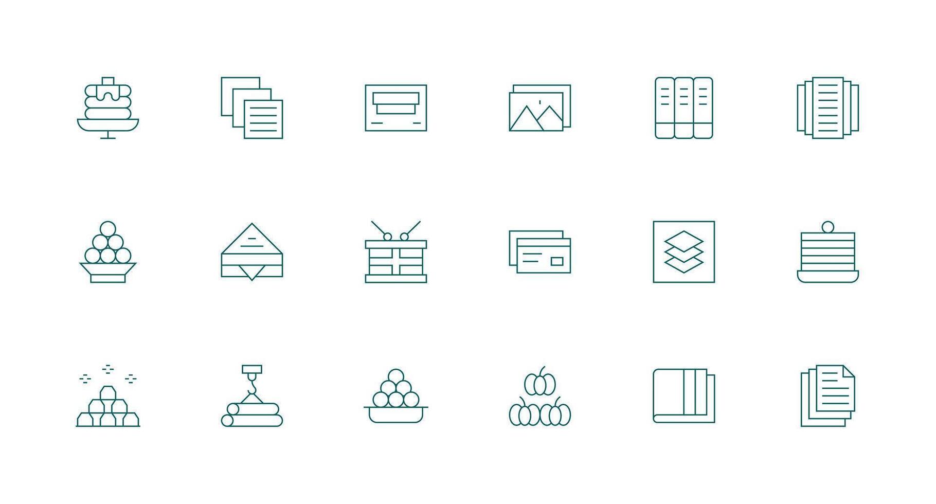 18 Minimal Line Icons for Stack Graphics Core Icon Collection for Daily Tasks vector