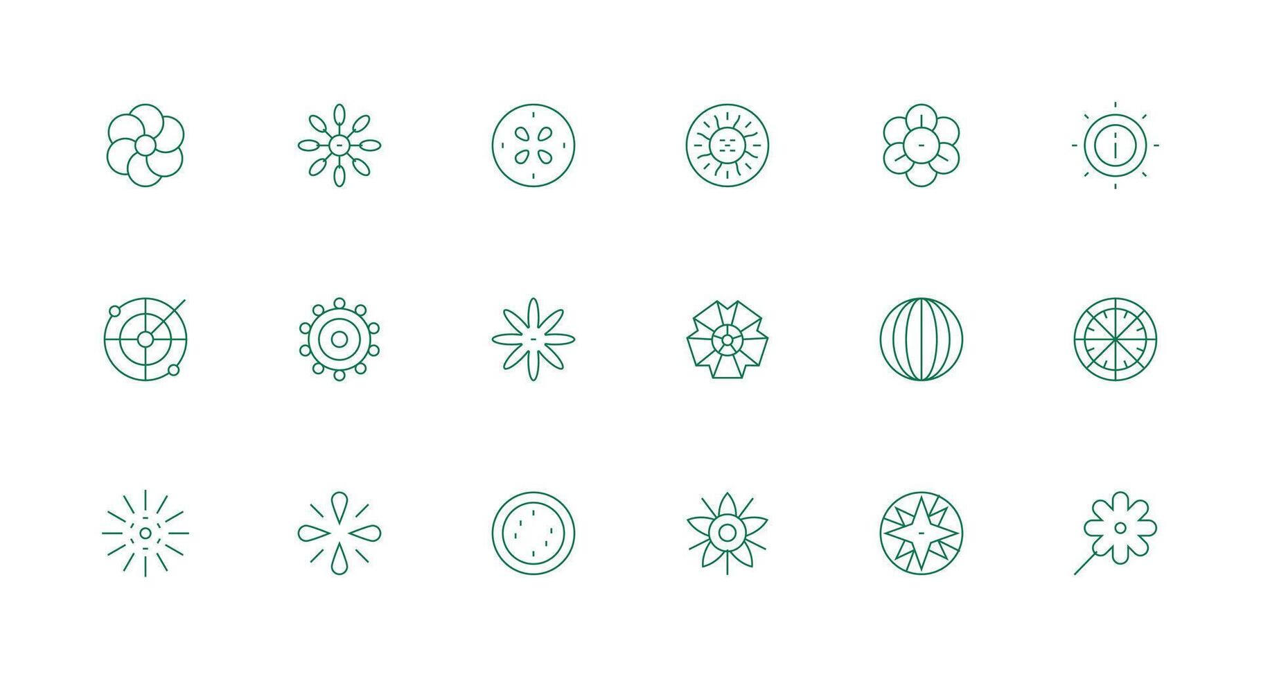 Minimal Line Style Radial Icons with 18 Vectors Display Icon Pack