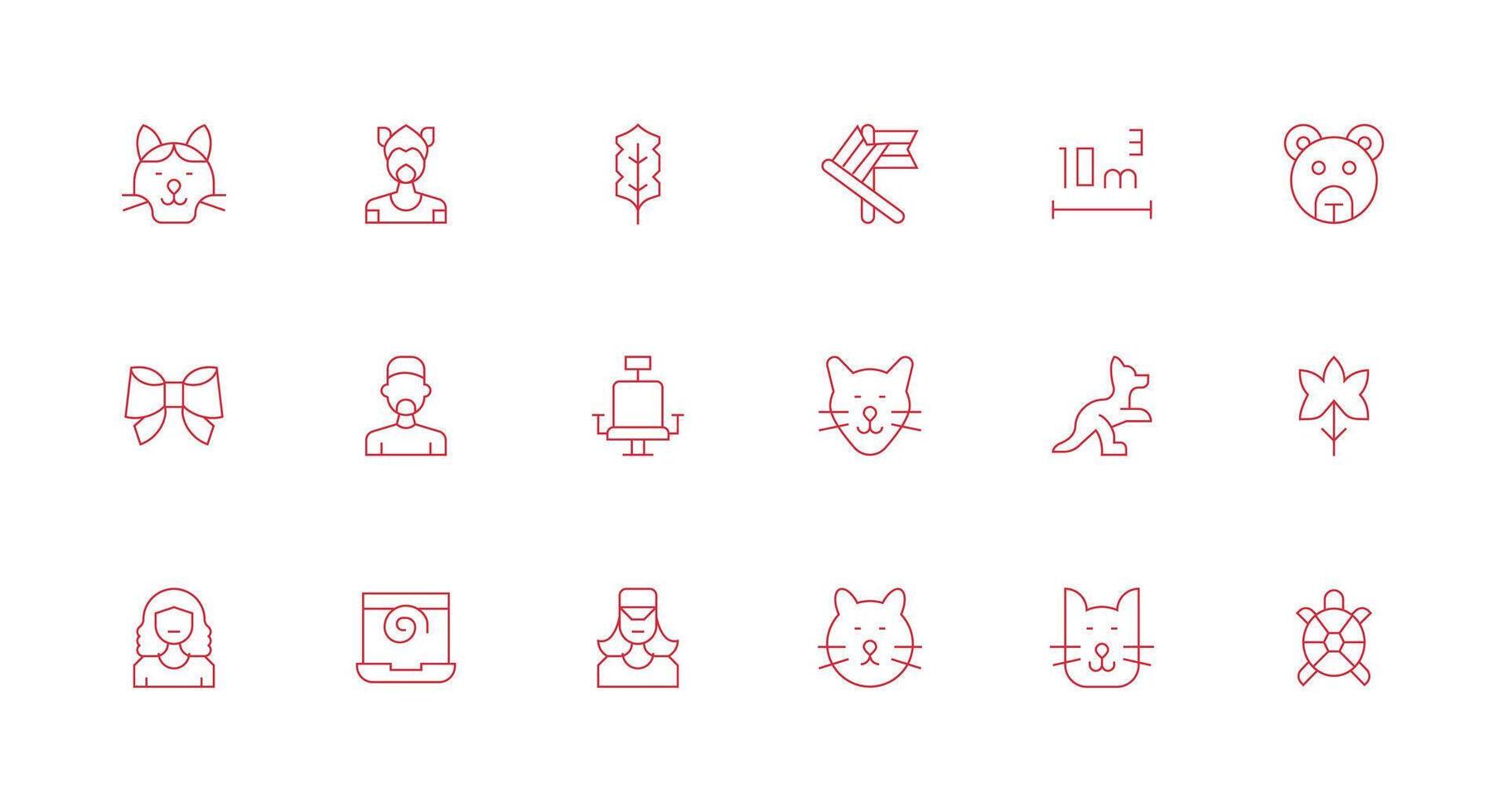 18 Minimal Line Vectors for Linear Theme UI Icon Set