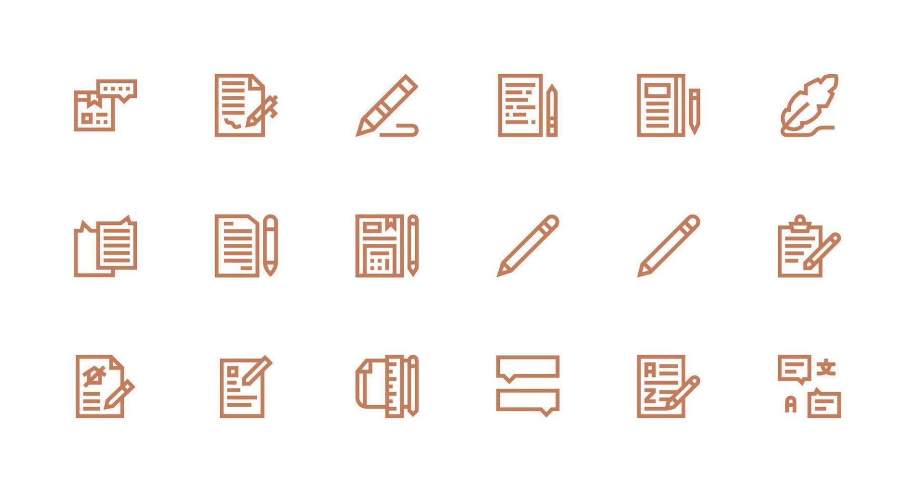 Annotation Design Icons featuring 18 in Strong Stroke Line Style Design Ready Icon Set for Teams vector