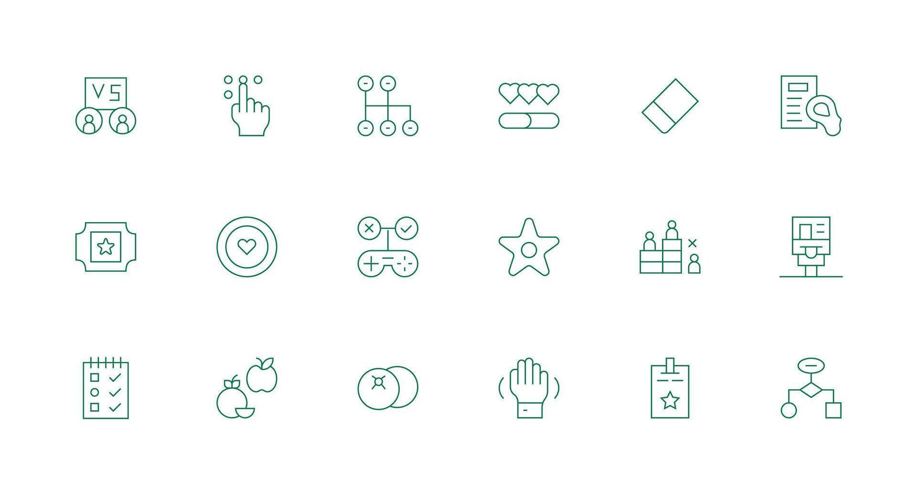 18 Icons for Selection in Minimal Line Format Lightweight Icon Series vector