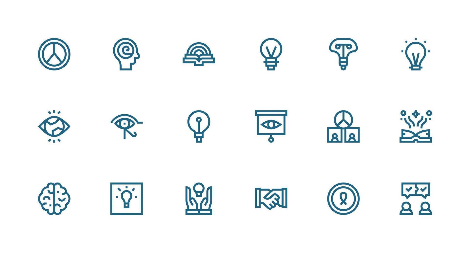 Understanding featuring 18 Icons in Strong Stroke Line Design Clean Icon Collection for Web Use vector